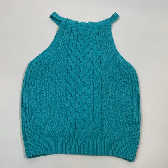 Pilcro Sweater Tank Size XL Aqua Blue Knit Top EUC - Picture 7 of 9